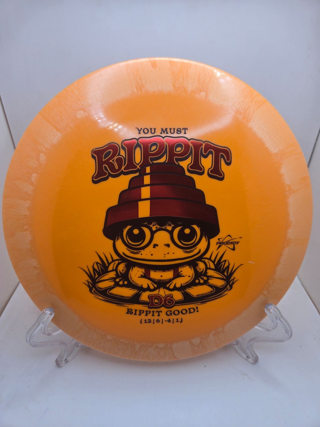 Prodigy D6 500 Plastic - &quot;Rippit Good&quot; Stamp Orange 169g