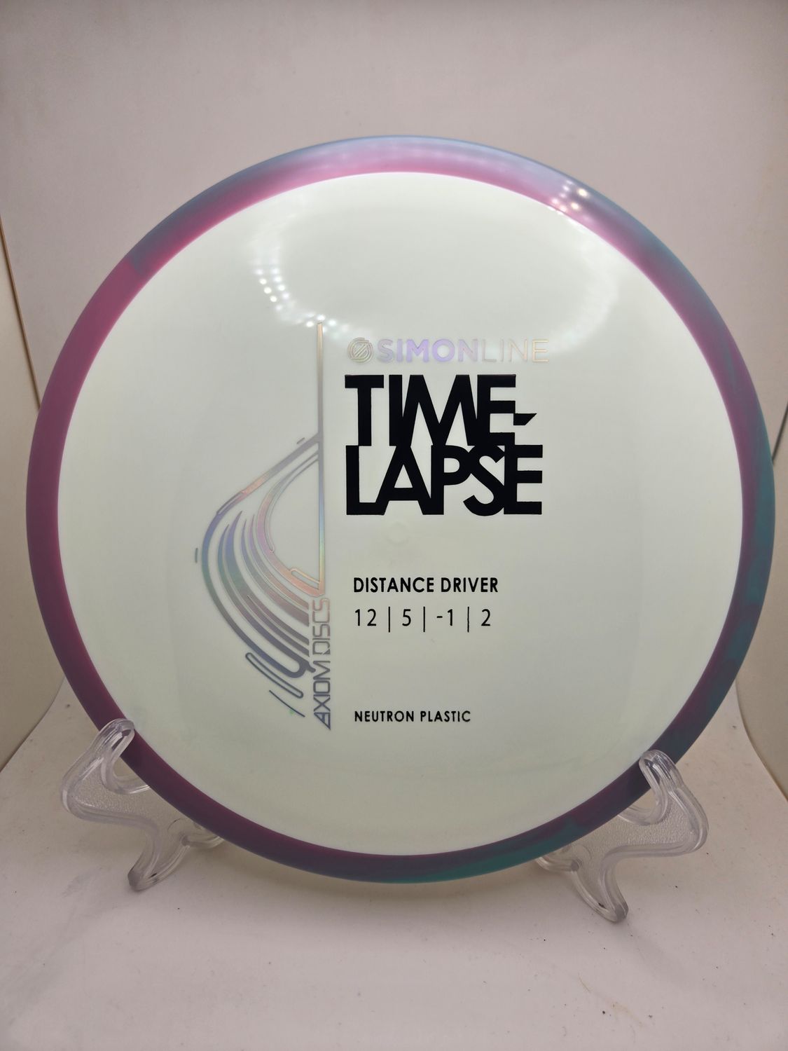 Axiom Discs Neutron Time-Lapse - Stock (retooled) White with Blurple Swirly Rim 175g