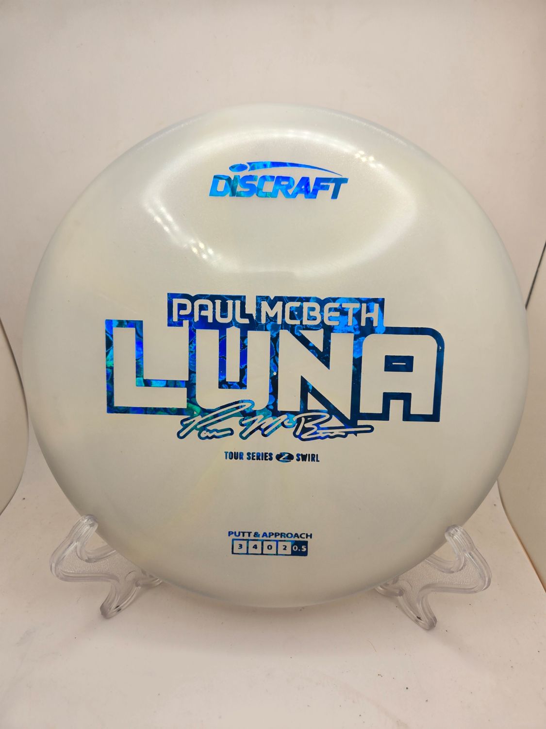 Discraft Discs 2025 Paul McBeth Tour Series Luna Z Swirl Pearly White 173-174g