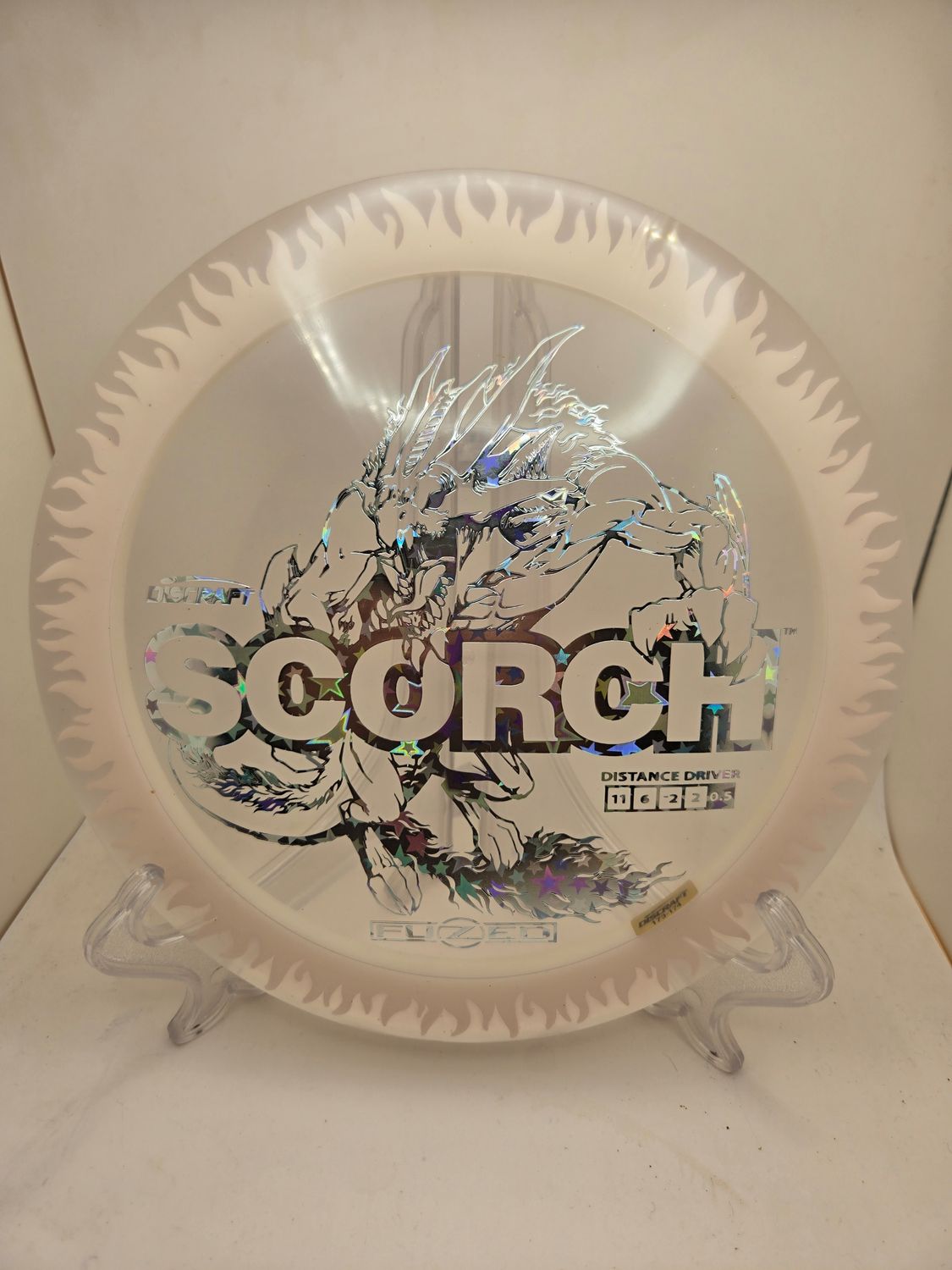 FuZed Line Scorch Clear Plate White back with Silver Star Stamp 173-174g