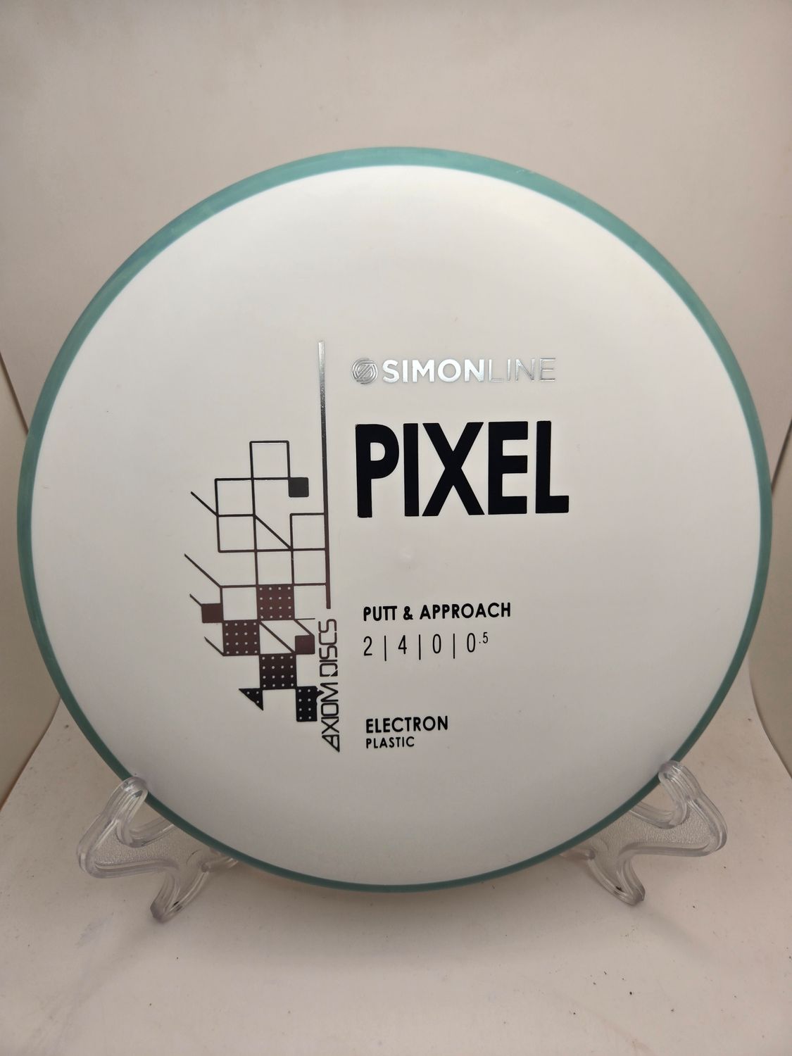 Axiom Discs- Simon Line - Electron Pixel - Stock White with Blue Rim 173g.