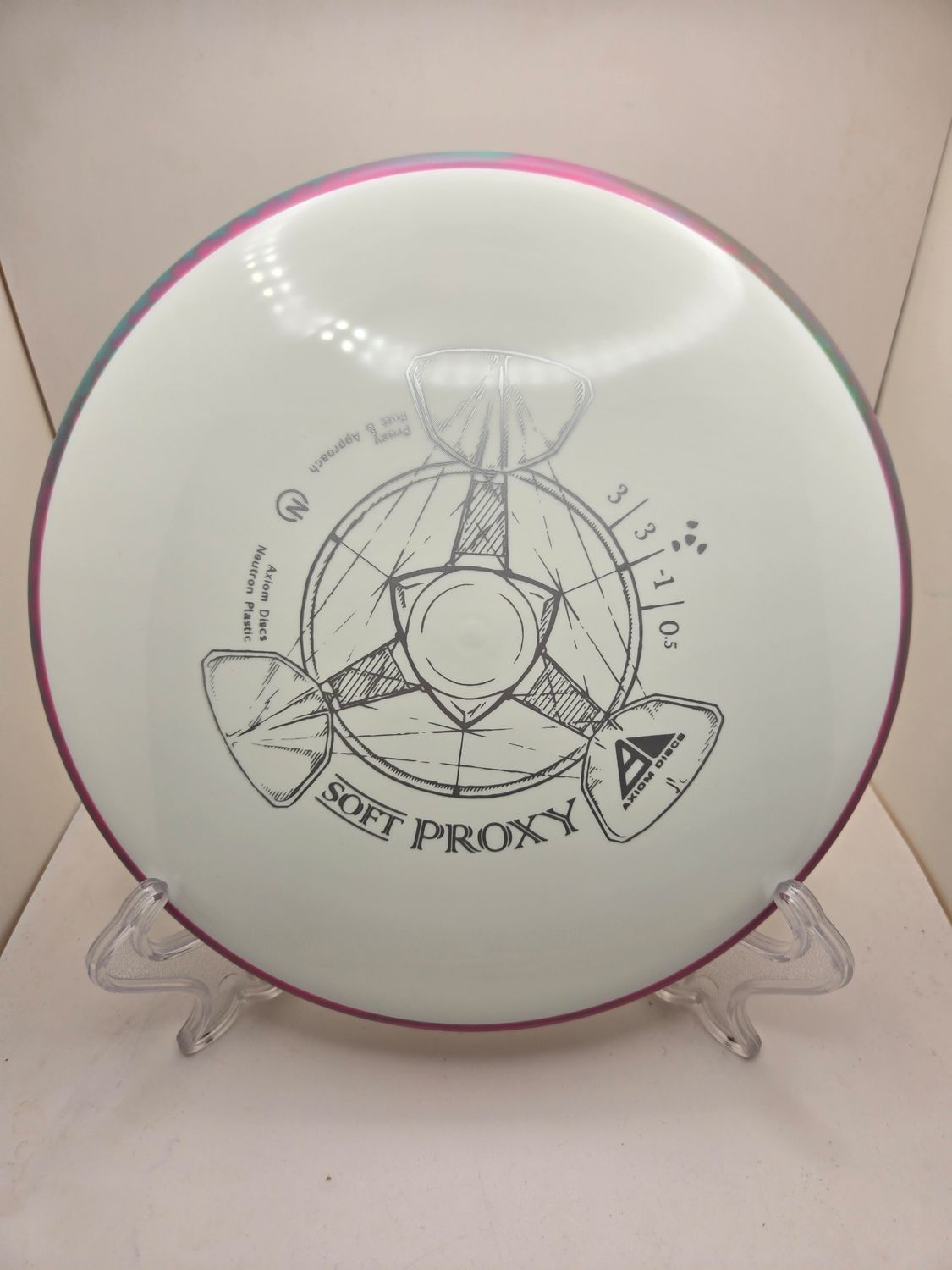 Axiom Discs Proxy Neutron Soft White with Blue/Purple Rim 173g