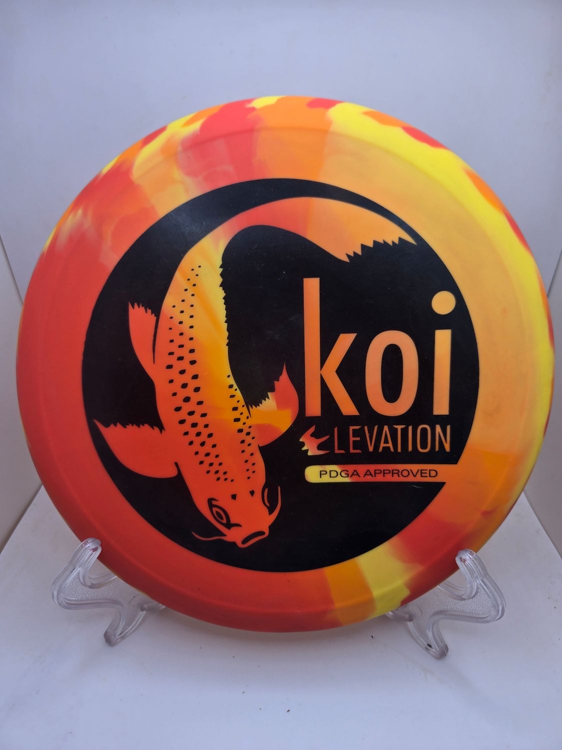 Elevation Discs OG Koi - Rubber Putter - Run 3 inferno Red, Orange, Yellow 174g