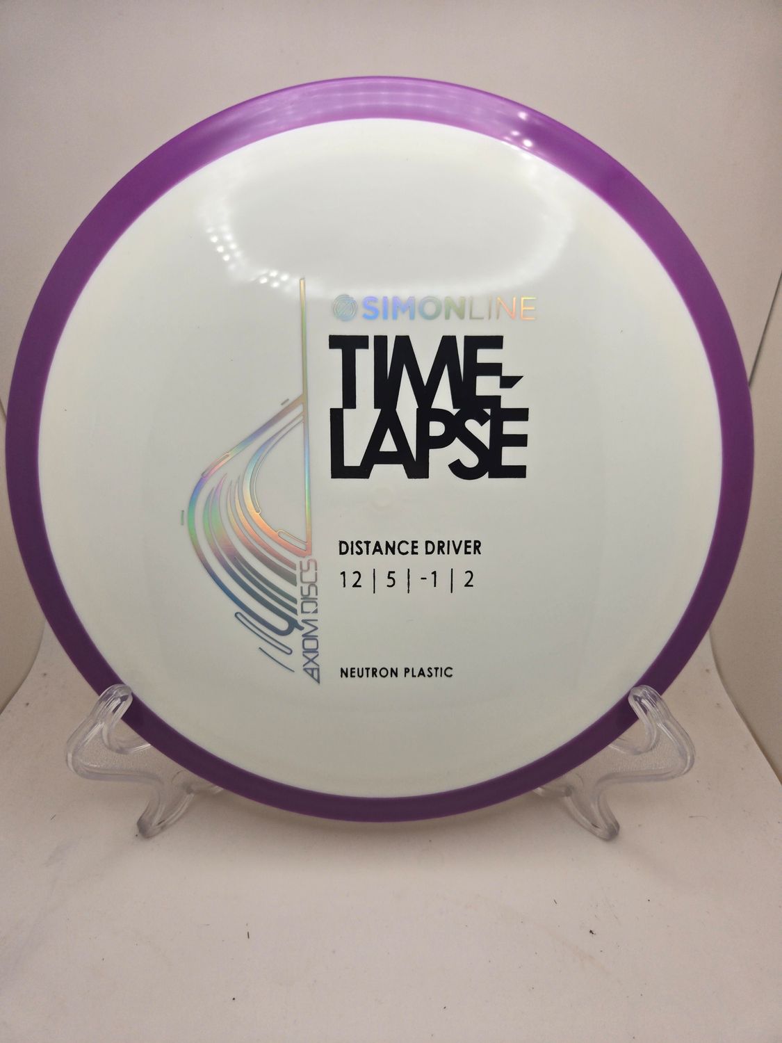 Axiom Discs Neutron Time-Lapse - Stock (retooled) White with Purple Swirly Rim 174g