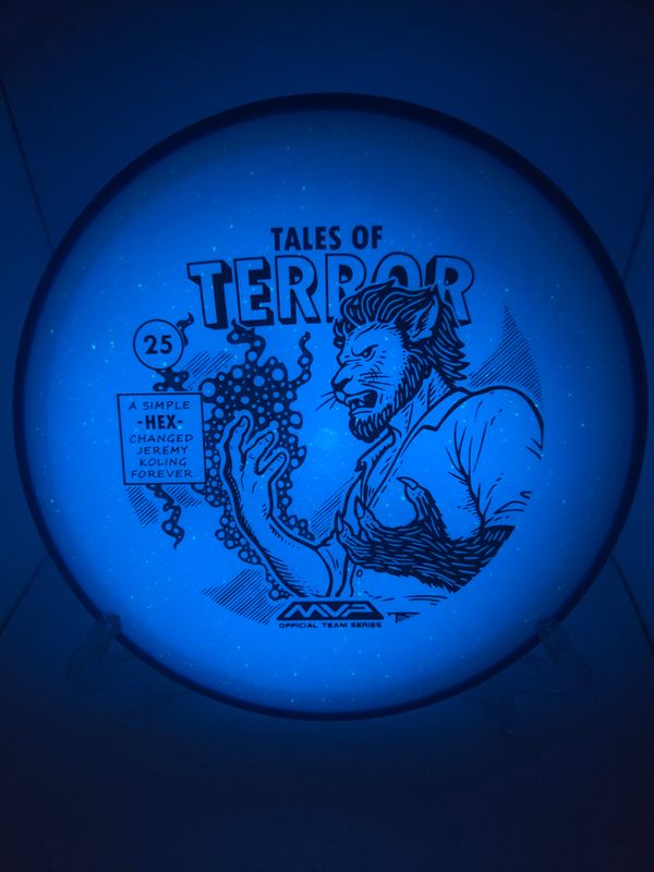 Axiom Discs Particle Eclipse Hex - Jeremy Koling 2025 Halloween Special Edition with Dayglow Blue Rim 176g