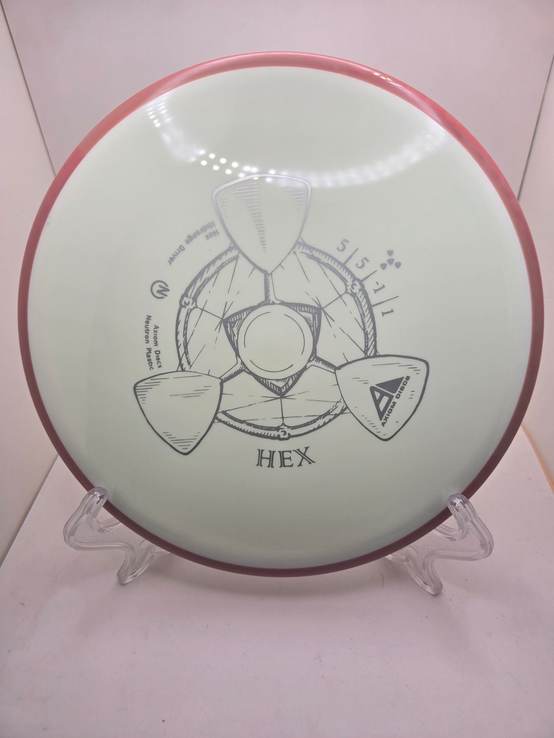 Axiom Discs Hex Neutron White with Magenta/Red Rim 177g