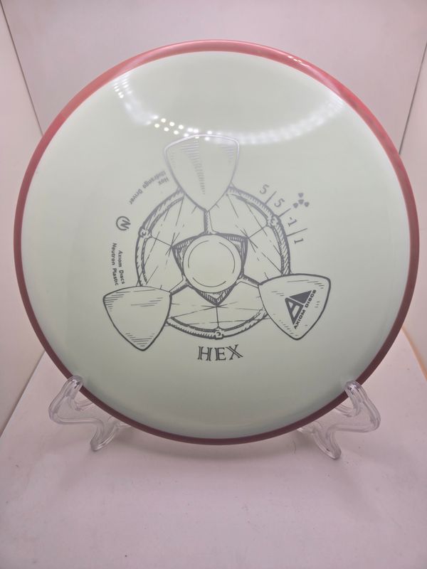 Axiom Discs Hex Neutron White with Magenta/Red Rim 177g