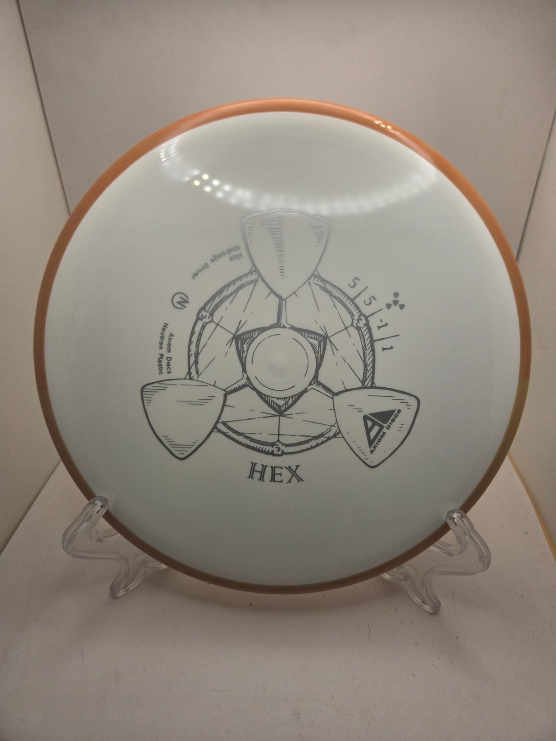 Axiom Discs Hex Neutron White with Orange Rim 177g
