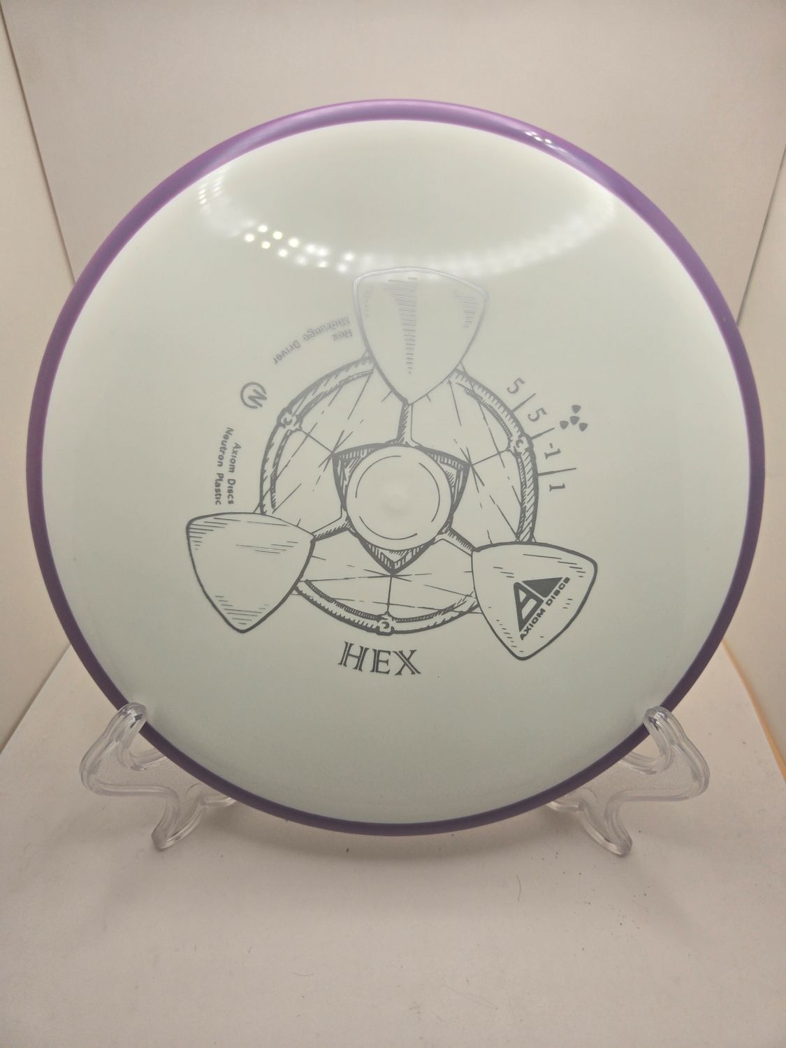 Axiom Discs Hex Neutron White with Purple Rim 177g