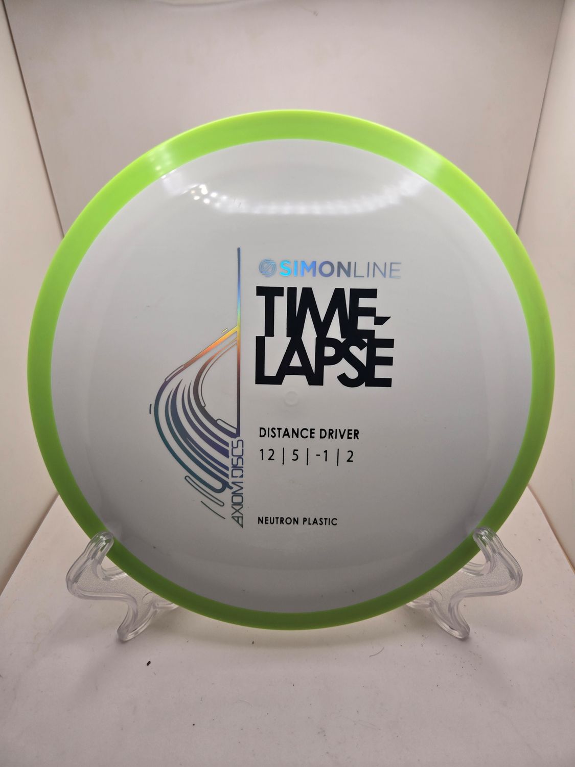 Axiom Discs Neutron Time-Lapse - Stock (retooled) White with Dayglow Green Rim 175g