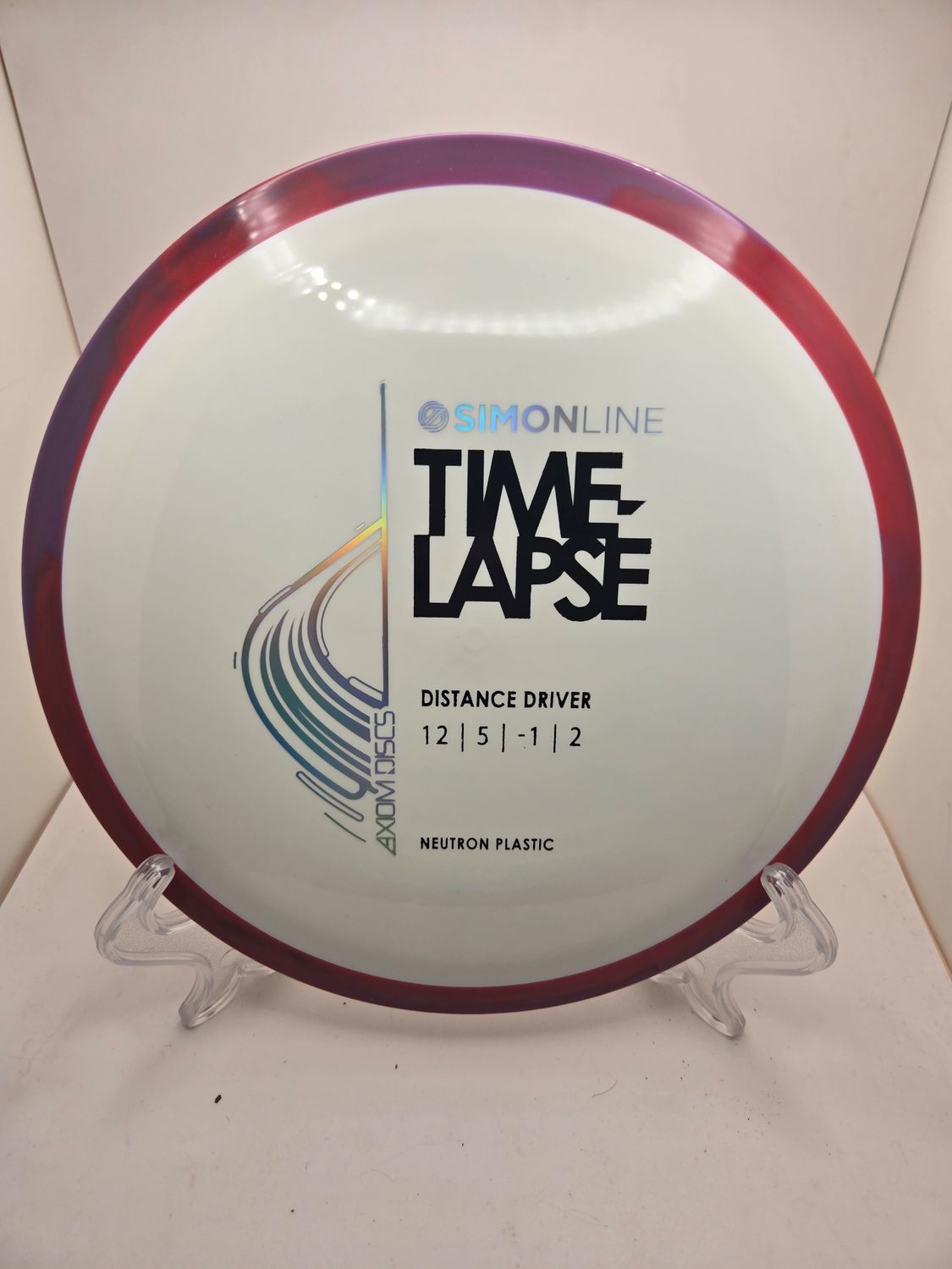 Axiom Discs Neutron Time-Lapse - Stock (retooled) White with Swirly Red/Magenta Purple Rim 175g