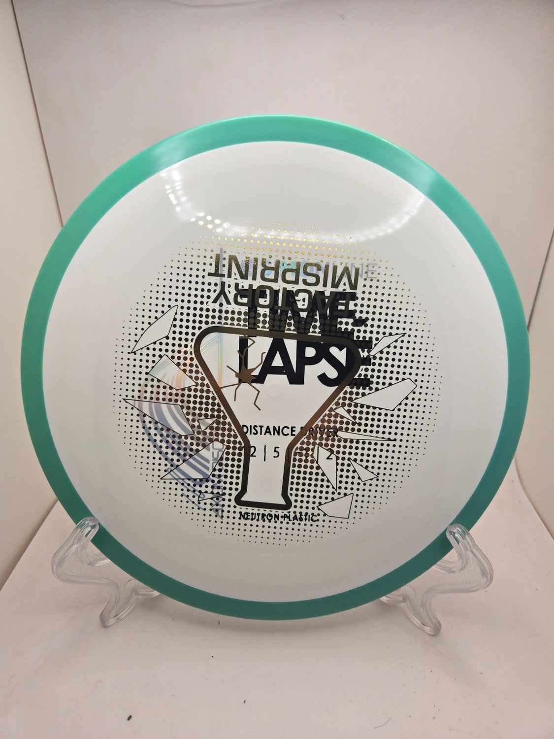 Axiom Discs Neutron Time-Lapse - Misprint (retooled) White with Teal Rim 174g
