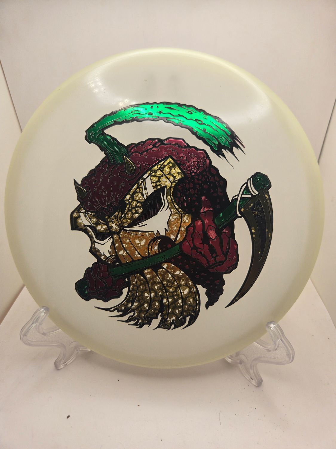 Axiom Discs DFX Discs Pumpkin Reaper Red/Green/Gold stamp Proxy Glow Total Eclipse Stock Purple Plate with Green Rim 171g