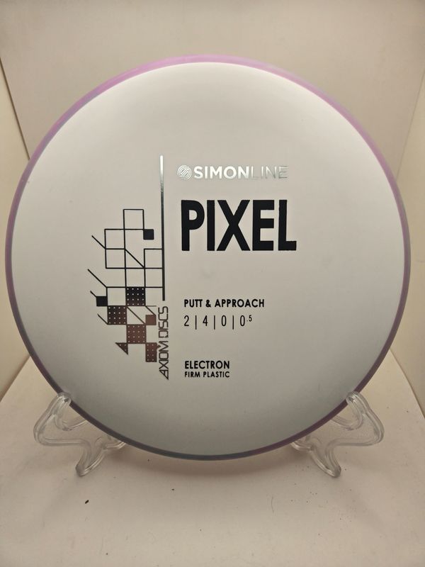 Axiom Discs- Simon Line - Electron Pixel - Stock Firm White with Swirly Purple Rim 175g