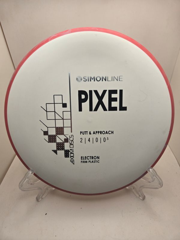 Axiom Discs- Simon Line - Electron Pixel - Stock Firm White with Swirly Red Rim 175g