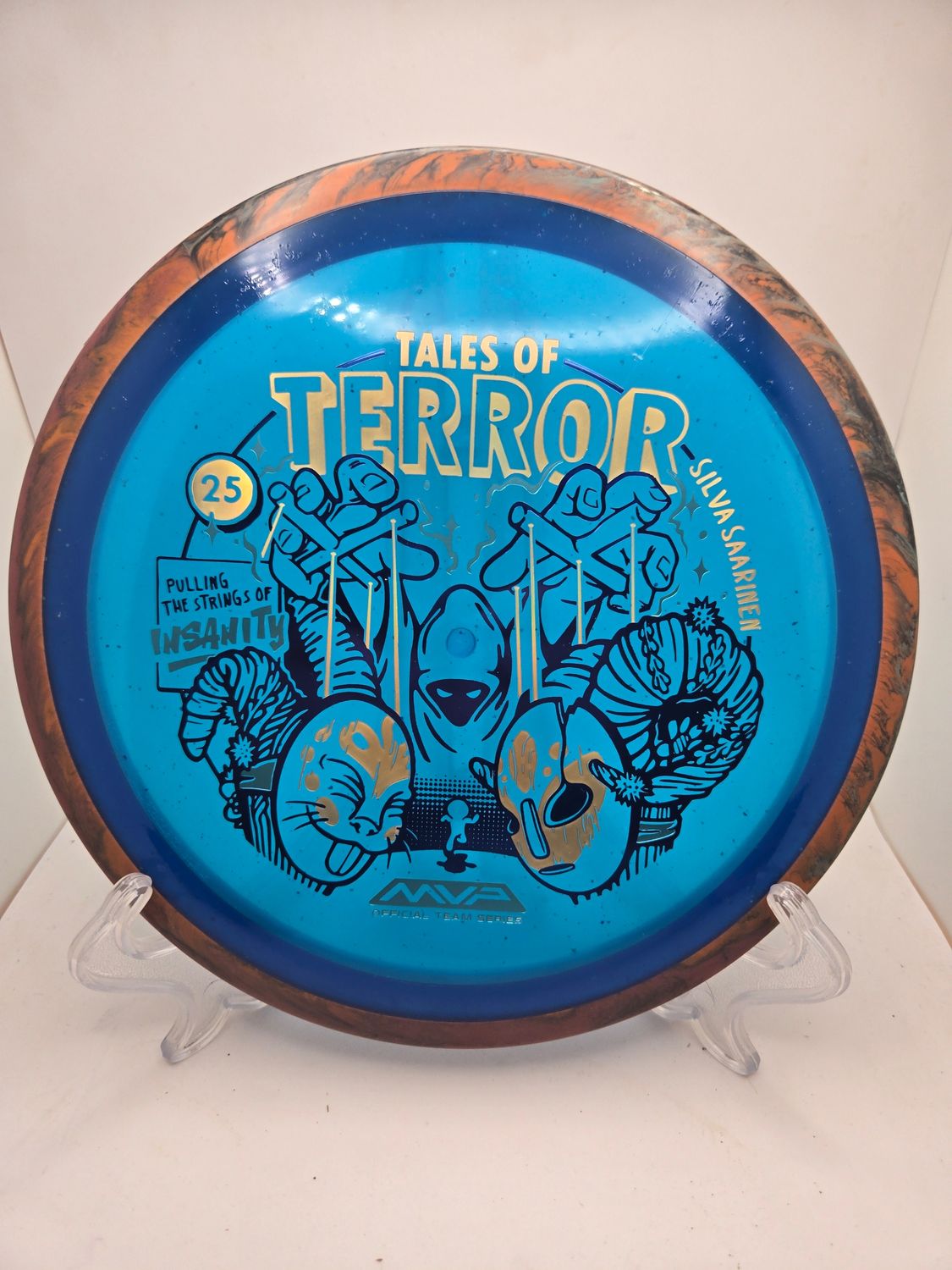 Axiom Discs Particle Proton Insanity - Silva Saarinen 2025 Halloween Special Edition Blue plate Swirly Dark Orange 173g