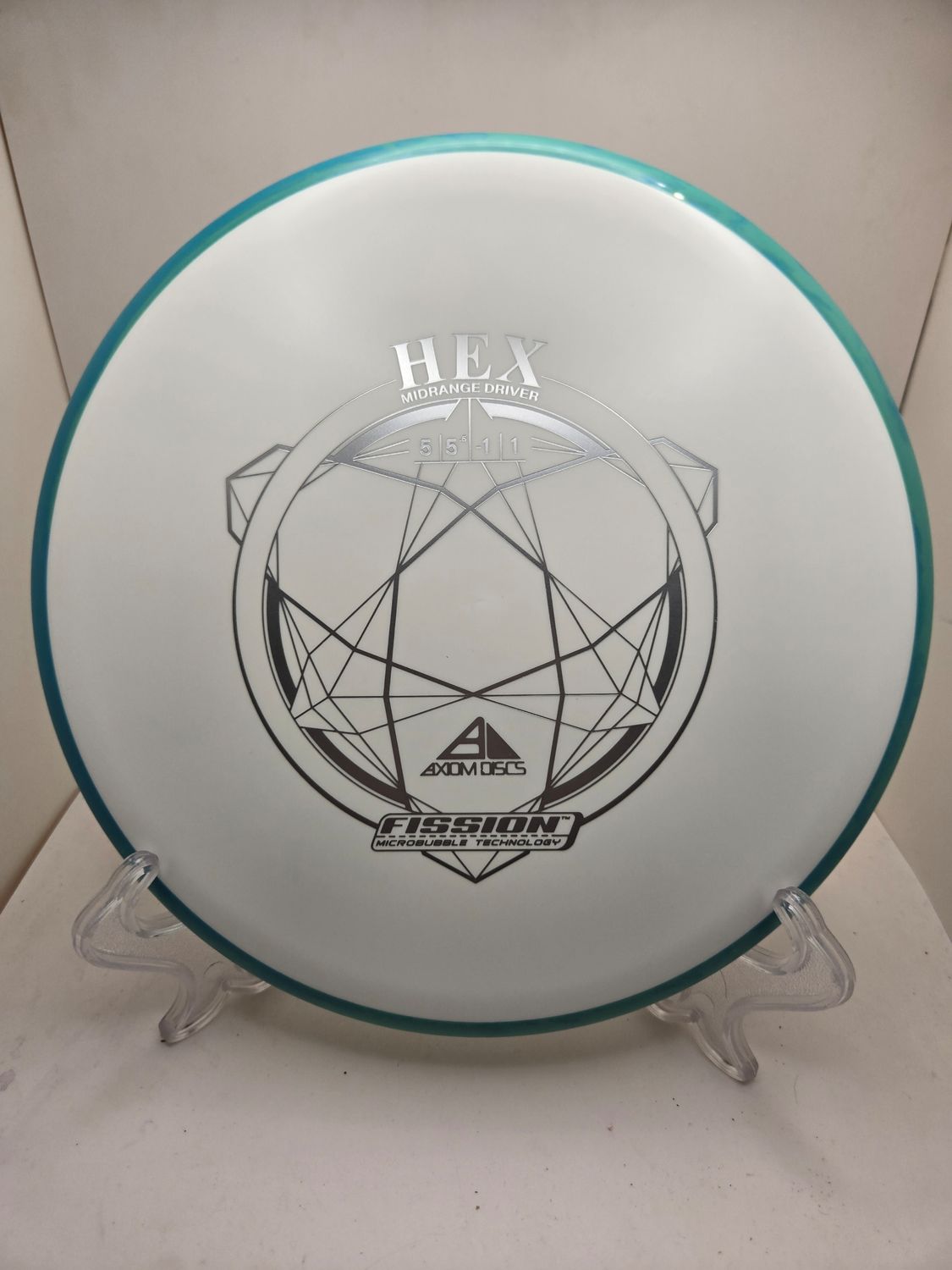 Axiom Discs Hex Fission Whte with Teal Rim 162g