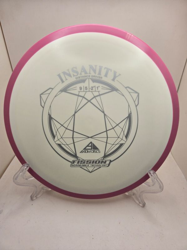 Axiom Discs Insanity Dayglow White with Pink Rim Fission 174g