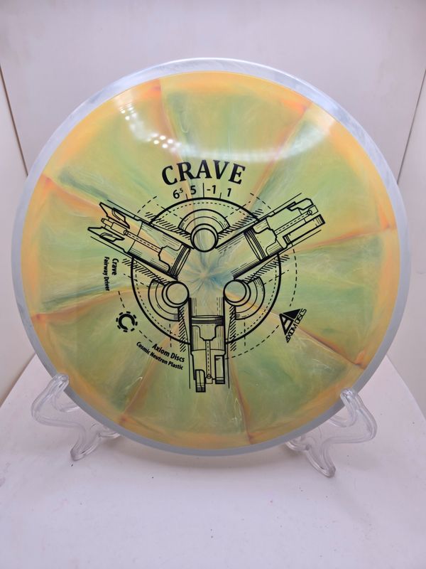 Axiom Discs Crave Peach with White/Light Grey Swirly Rim Cosmic Neutron 167g