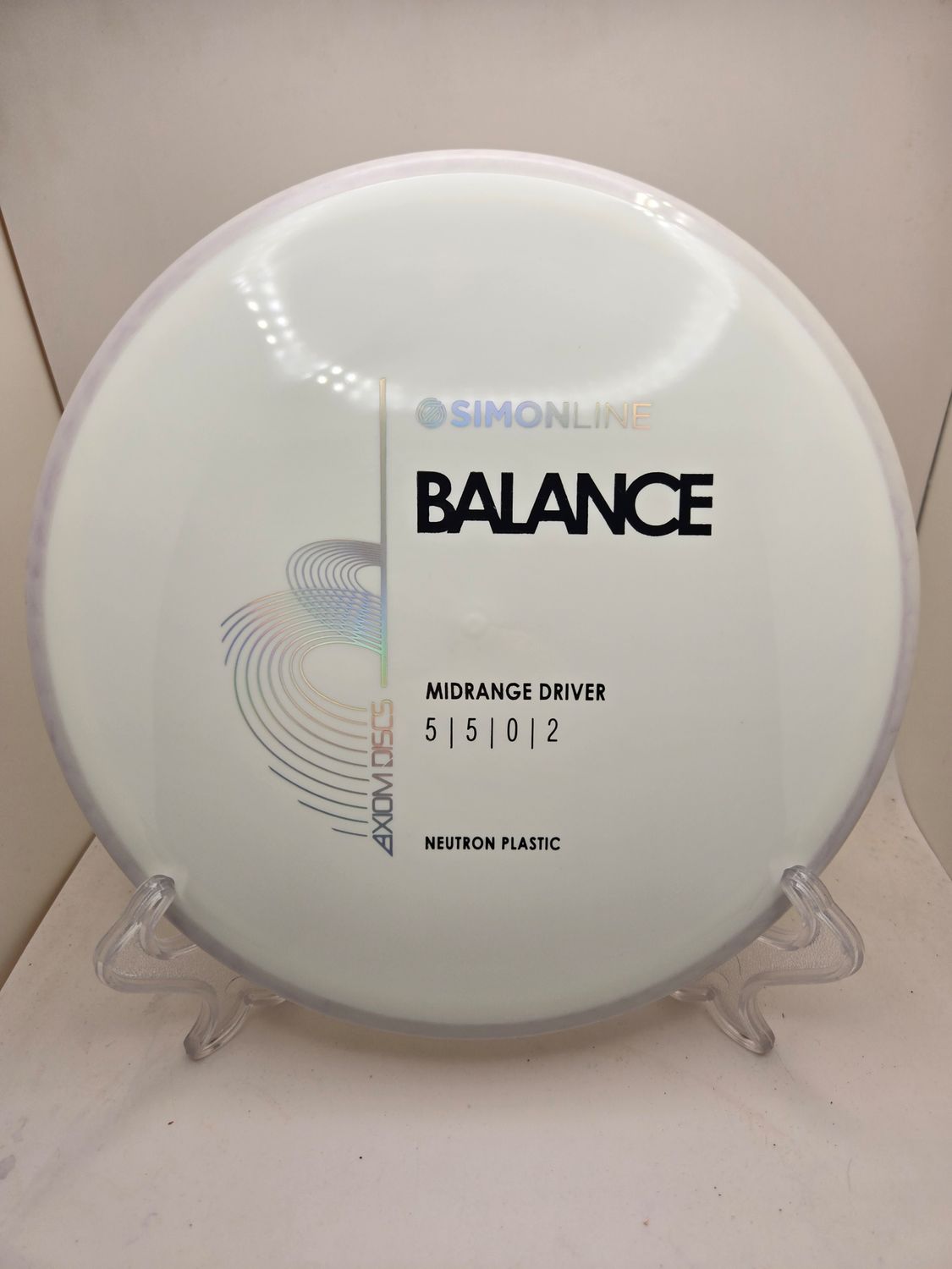 Axiom Discs Neutron Balance Stock White with White/Grey Swirly Rim 177g