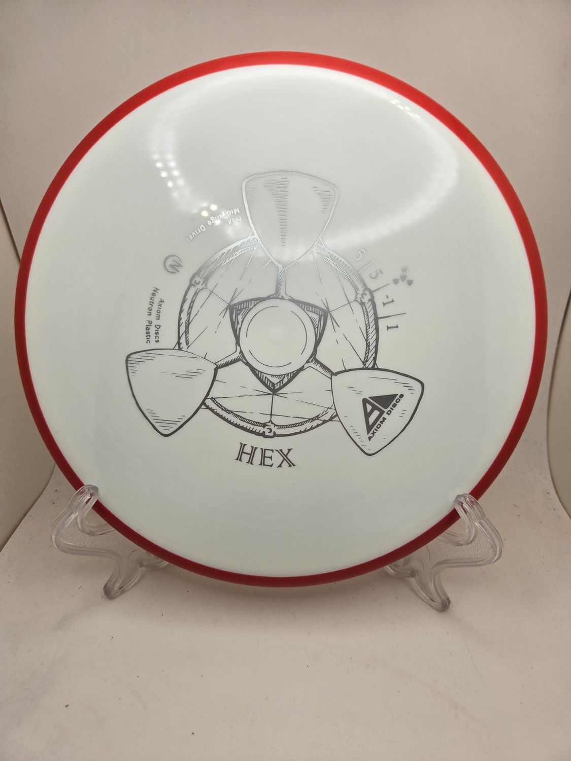 Axiom Discs Hex Neutron White with Red Rim 175g