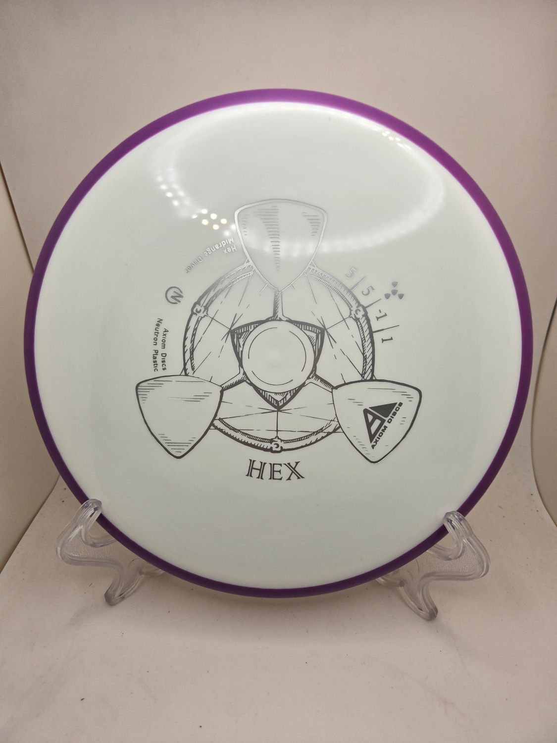 Axiom Discs Hex Neutron White with Purple Rim 175g