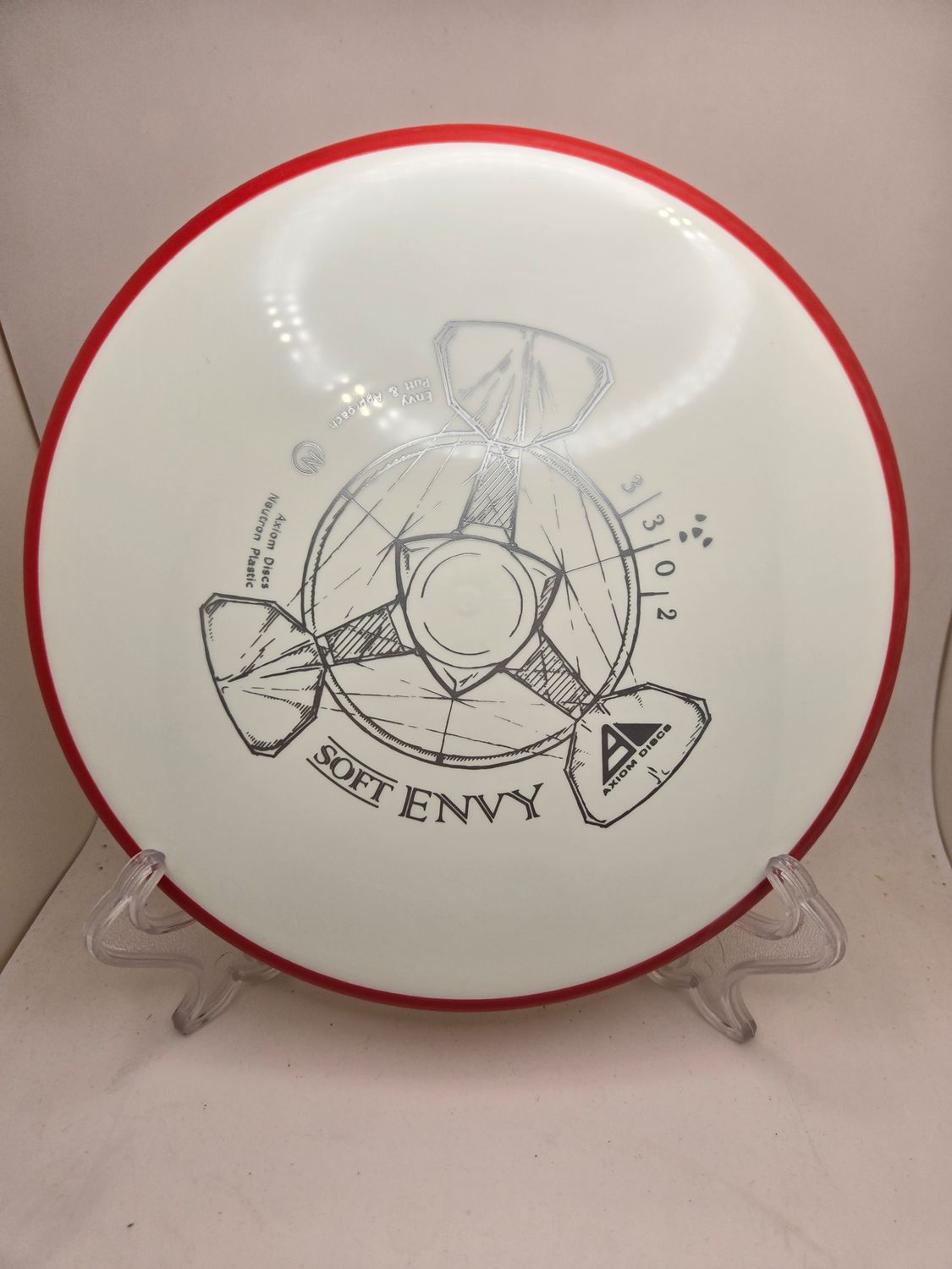 Axiom Discs Envy Soft Neutron White with Red Rim 172g.