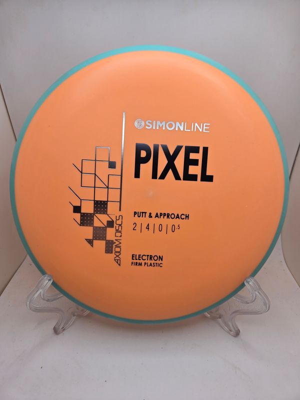 Axiom Discs- Simon Line - Electron Pixel - Stock Firm Orange with Teal Rim 172g