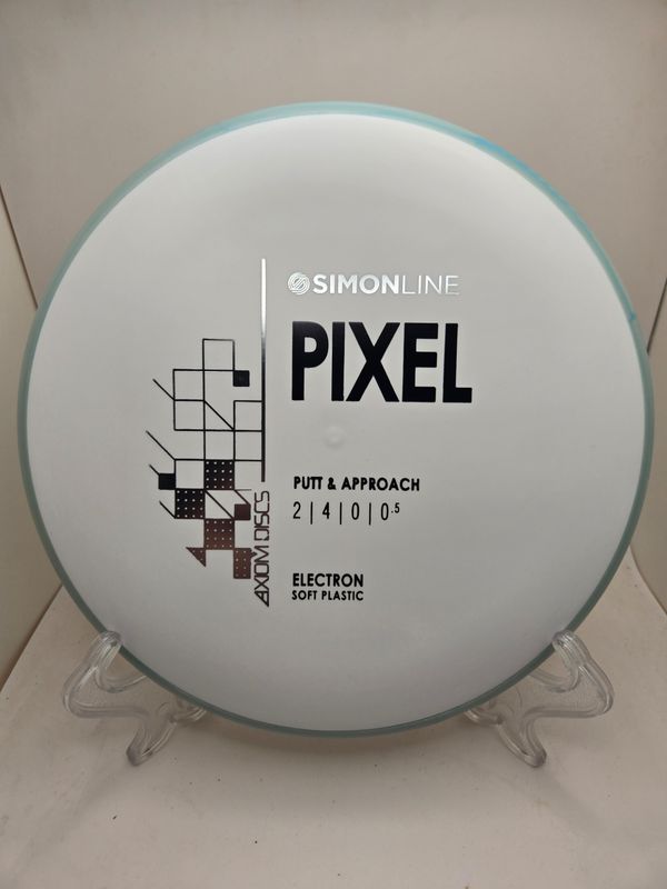 Axiom Discs- Simon Line - Electron Pixel Soft- Stock White with Light Blue Rim 174g.