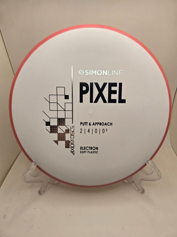 Axiom Discs- Simon Line - Electron Pixel Soft- Stock White/pink with Red Rim 172g.