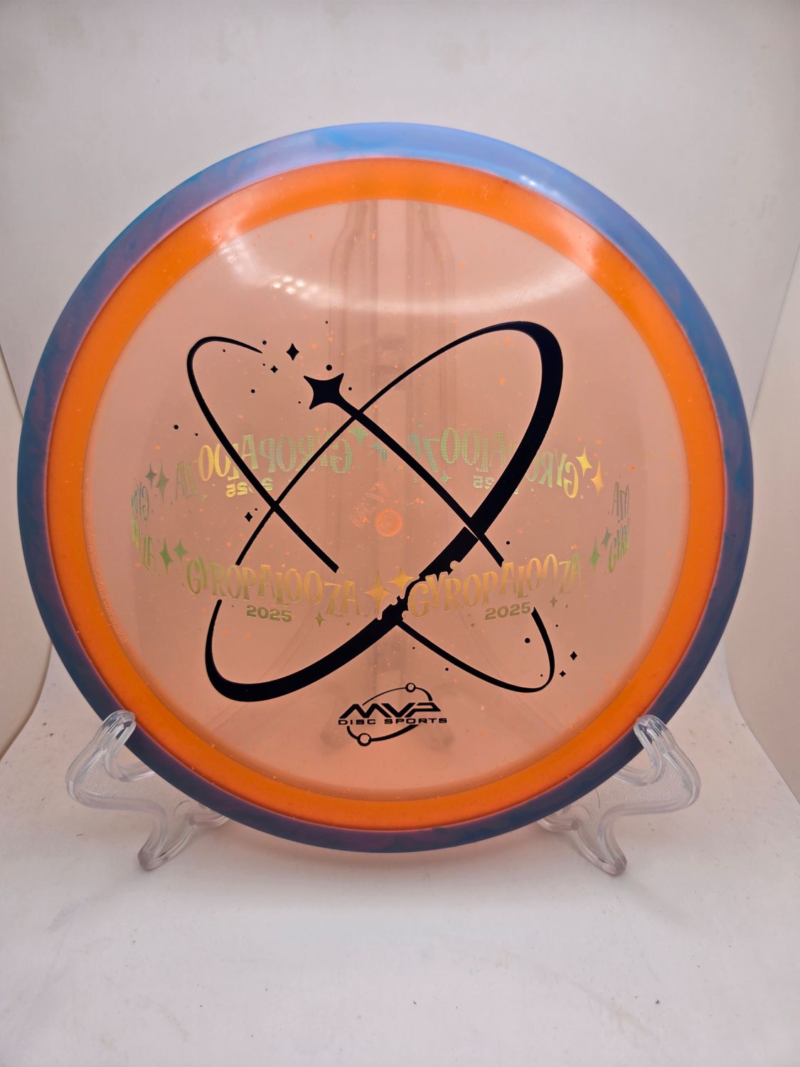 Axiom Discs Particle Proton Insanity - GyroPalooza 2025 Orange Plate Swirly Pink/Purple/Blue Rim 173g
