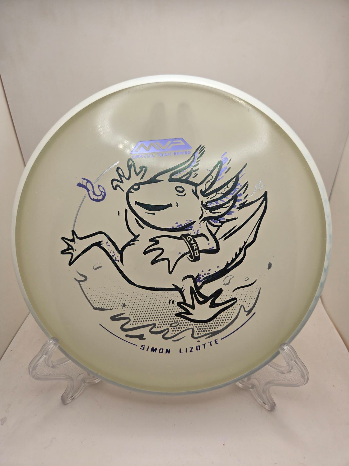 Axiom Discs Particle Eclipse Pixel - Simon Lizotte Team Series - Lizottl&#39; Blue Glow with Swirly White/Grey Rim 173g