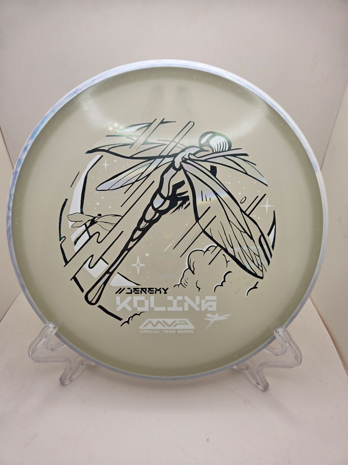Axiom Discs Particle Eclipse Tempo - Jeremy Koling Team Series- Dragonfly Swirly White/Grey Rim 174g