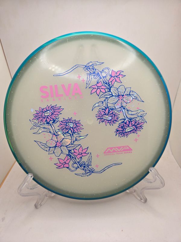 Axiom Particle Particle Eclipse Proxy - Silva Saarinen Team Series - Flowers with Swirly Blue/Teal Green Rim 173g