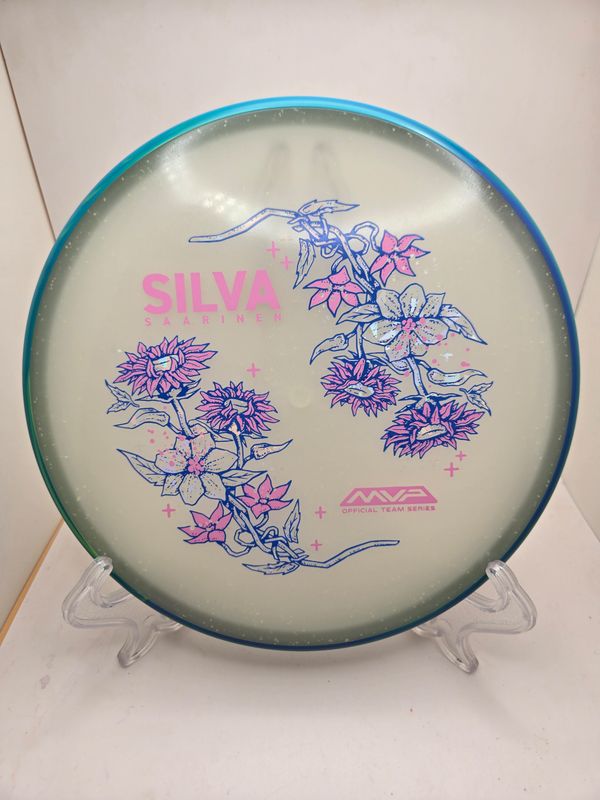  Axiom Particle Particle Eclipse Proxy - Silva Saarinen Team Series - Flowers with Swirly Blue/Green/Purple Rim 173-174g