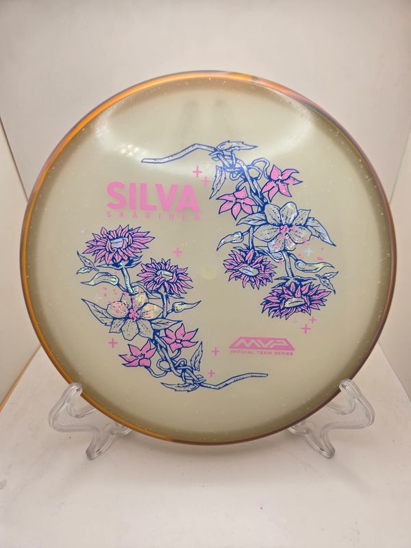 Axiom Particle Particle Eclipse Proxy - Silva Saarinen Team Series - Flowers with Swirly Purple/Orange Rim 173g