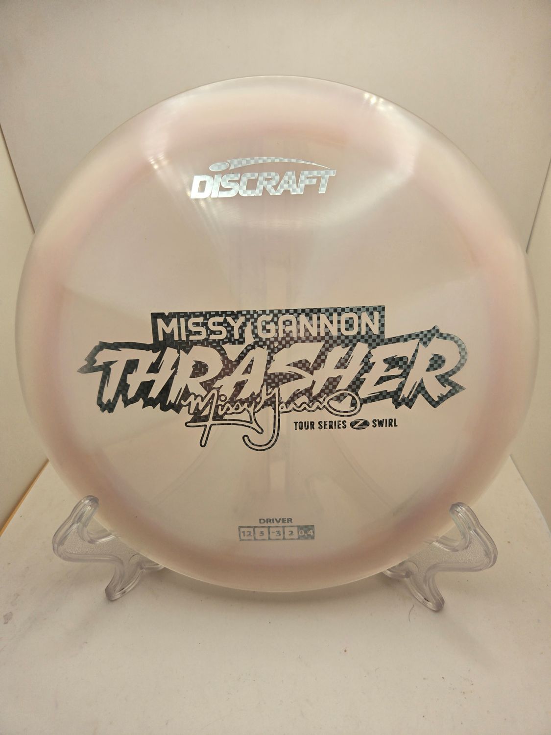 Discraft Discs 2025 Missy Gannon Tour Series Z Swirl Thrasher Clear/Light Pink with Silver Stamp 170-172g