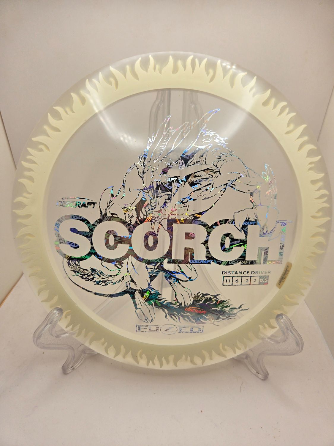 FuZed Line Scorch Clear Plate White back with Silver Discraft Stamp 170-172g