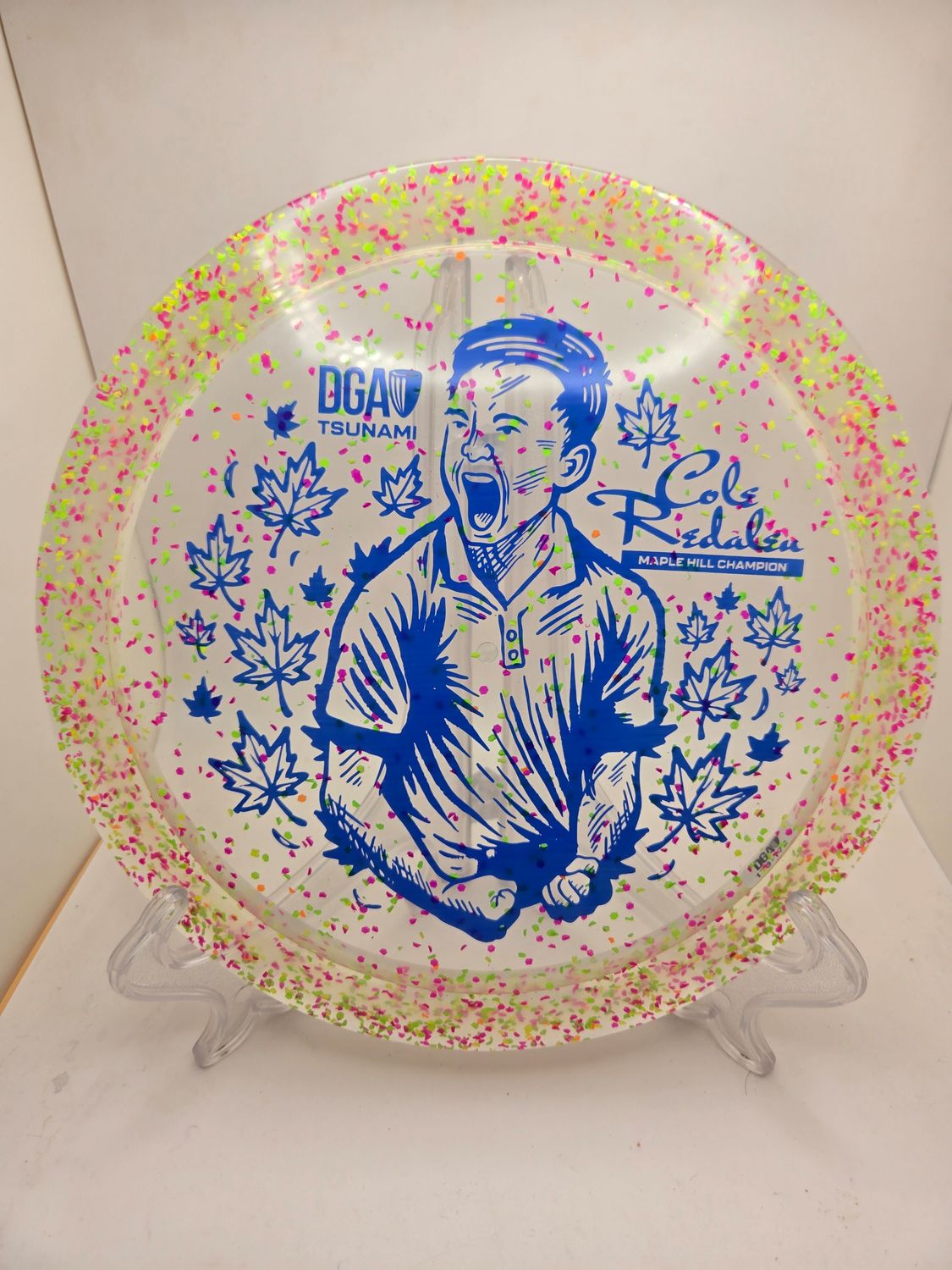 DGA Discs Cole Redalen Confetti Tsunami – 2025 Maple Hill Champion Clear/Orange/Yellow with Blue Stamp 170-172g