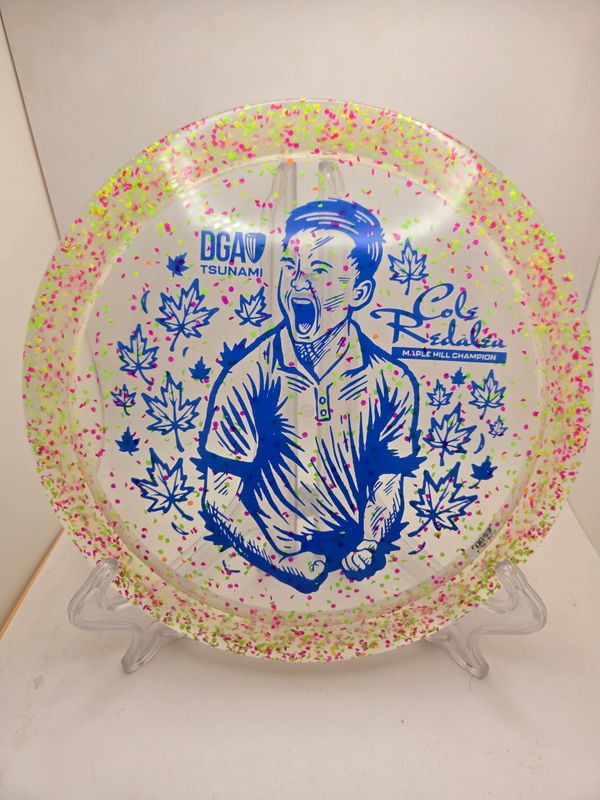 DGA Discs Cole Redalen Confetti Tsunami – 2025 Maple Hill Champion Clear/Orange/Yellow with Blue Stamp 170-172g