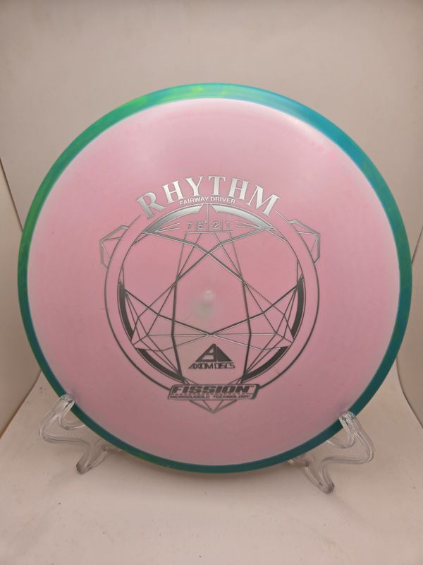 Axiom Discs Rhythm Pink with Teal Swirly Rim Fission 150g