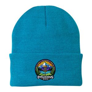 Dyelicious Discs Beanie Knit Cap Neon Turquois Blue