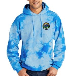 Dyelicious Discs Tye Dye Hoodie Light Blue Size XL