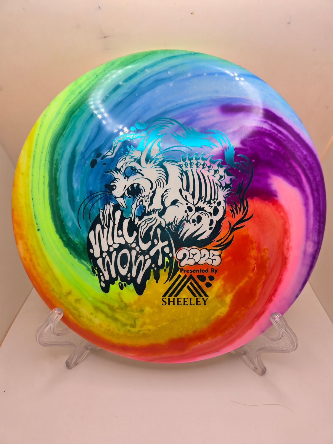 Prodigy M4 500 Ultra Soft Plastic Dyed by Dyelicious Discs Wilcox Wow 2025 Rainbow Swirl 180g