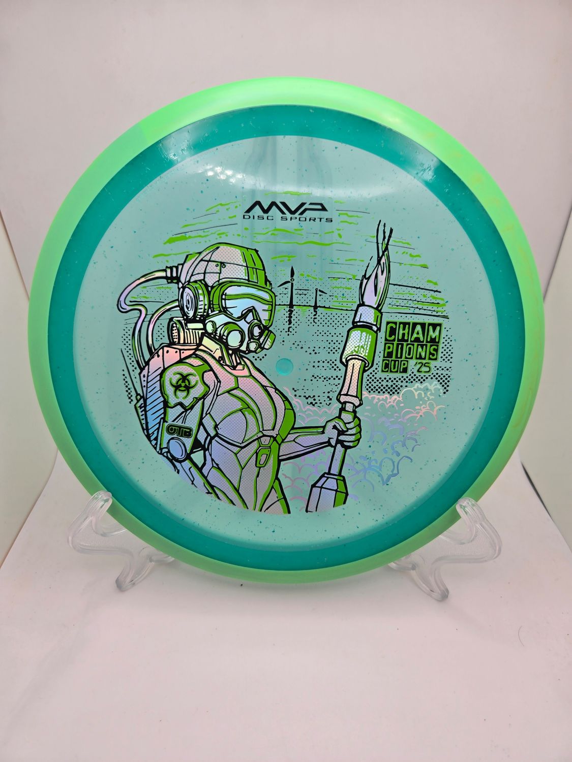 Axiom Discs Particle Glow Proton Virus - Champions Cup Edition Aqua Green with Green Rim 171g