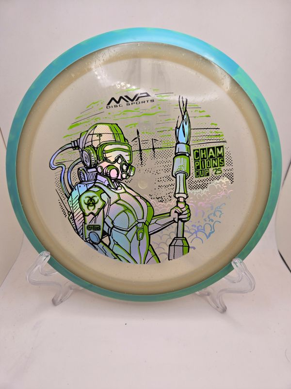 Axiom Discs Particle Glow Proton Virus - Champions Cup Edition Clear with Swirly Teal Rim 171g