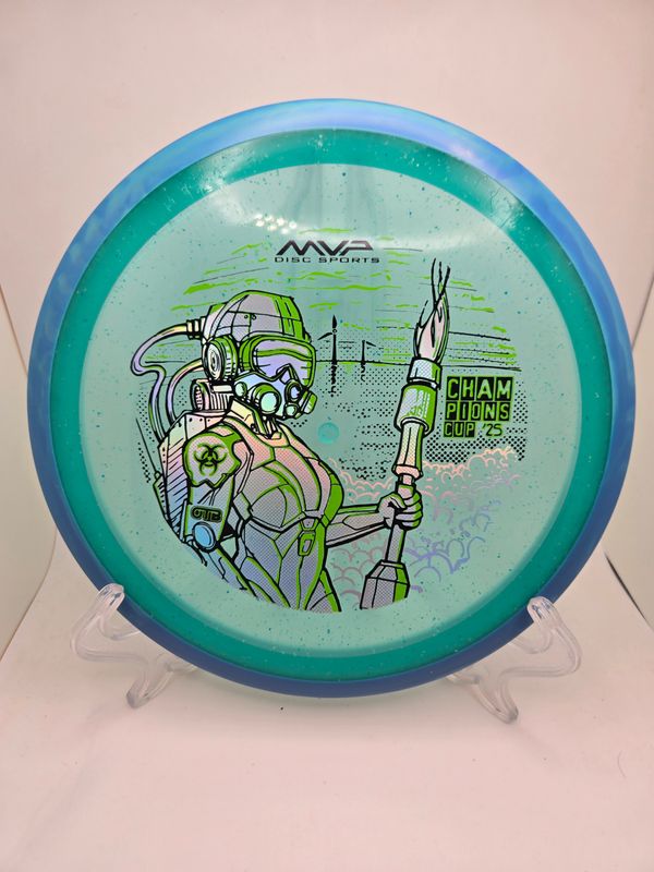 Axiom Discs Particle Glow Proton Virus - Champions Cup Edition Aqua Green with Swirly Blue Rim 171g