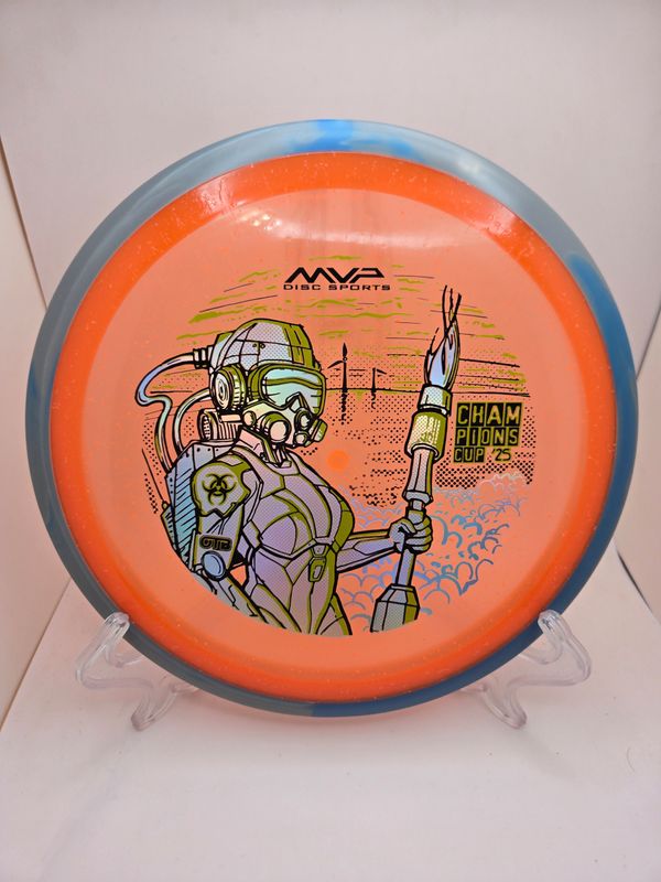 Axiom Discs Particle Glow Proton Virus - Champions Cup Edition Orange with Swirly Grey/Blue Rim 168g