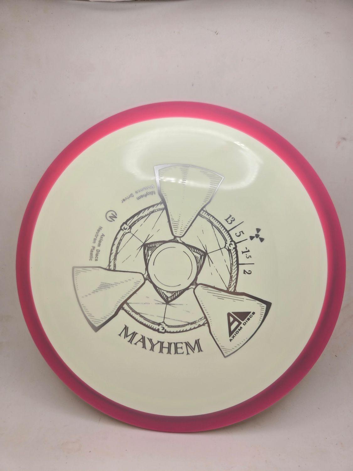 Axiom Discs Mayhem Neutron White with Pink Rim 175g