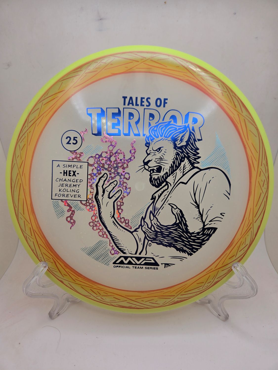 Axiom Discs Particle Eclipse Hex - Jeremy Koling 2025 Halloween Special Edition Dyed with Yellow and orange with Dayglow Yellow Rim 176g